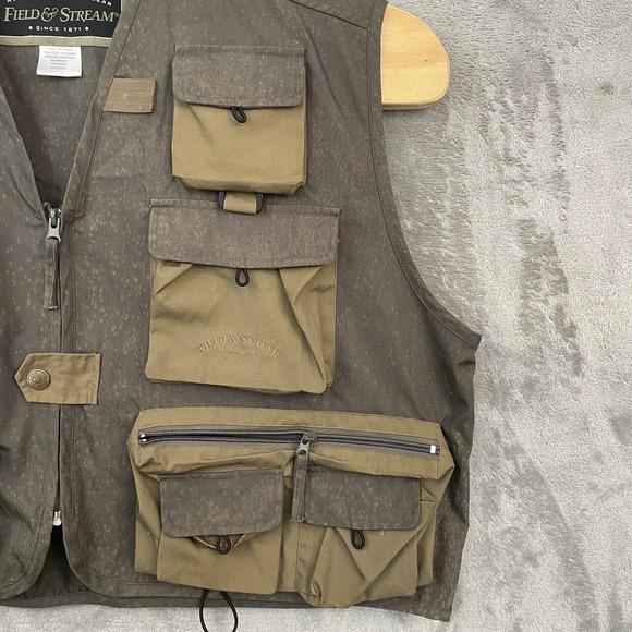 Field & Stream Utility Vest Mens 2XL Fishing Pockets Hike Cargo Green Fly Fishin - Picture 3 of 8